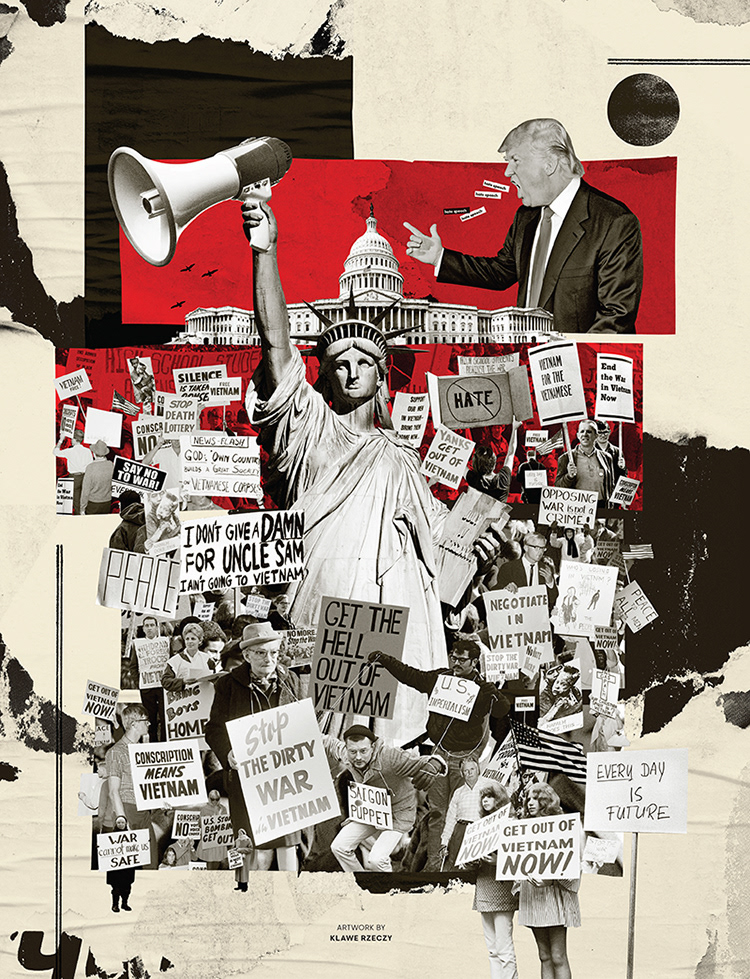 collage editorial freespeech ILLUSTRATION  magazine paper playboy politics print Trump