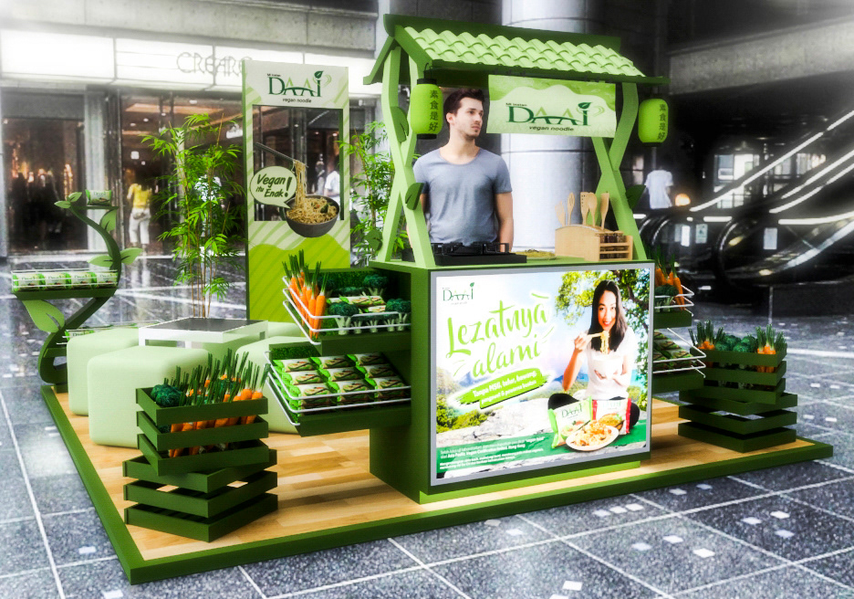 3D activation ads Advertising  booth campaign design Event marketing   noodles