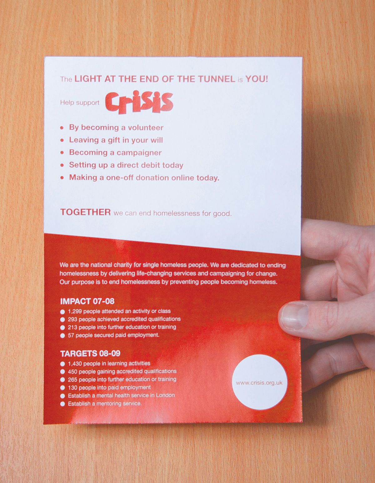 Crisis homeless charity Direct mail tube D&AD