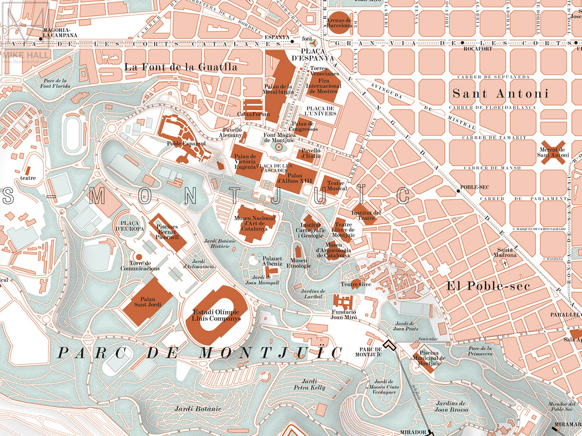 map cartography city map barcelona Retro Mapping