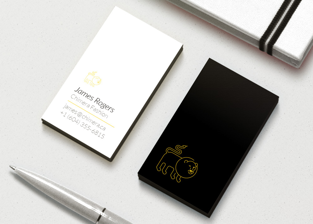 embossing logo minimal business card