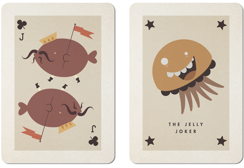 Playing Cards cards carps king queen jack joker Jolly jelly jellyfish Alessio Sabbadini