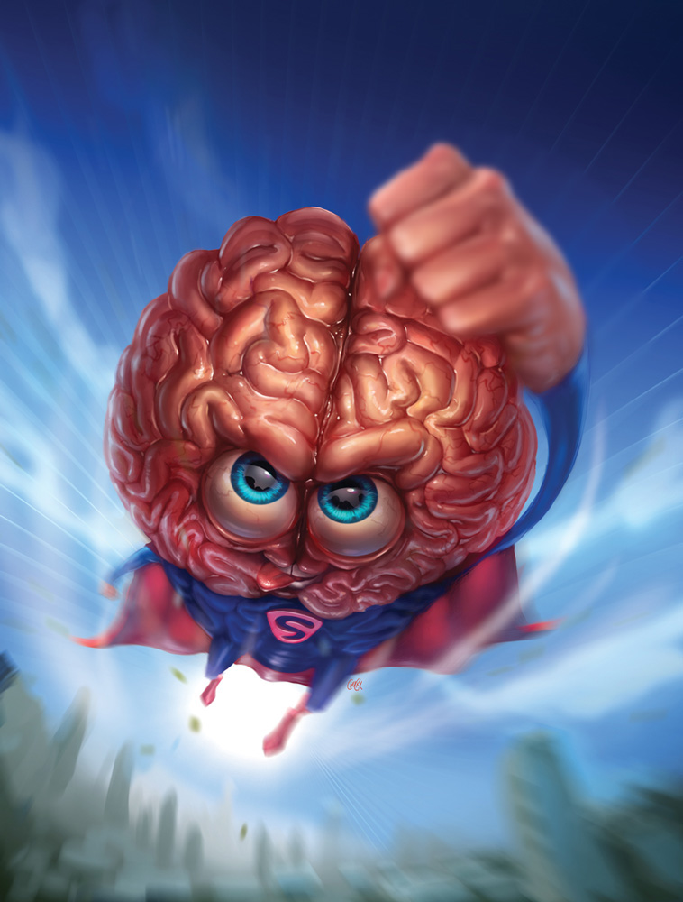 brain Cerebro ILLUSTRATION  Revista Recreio Capa cover digital painting pintura digital