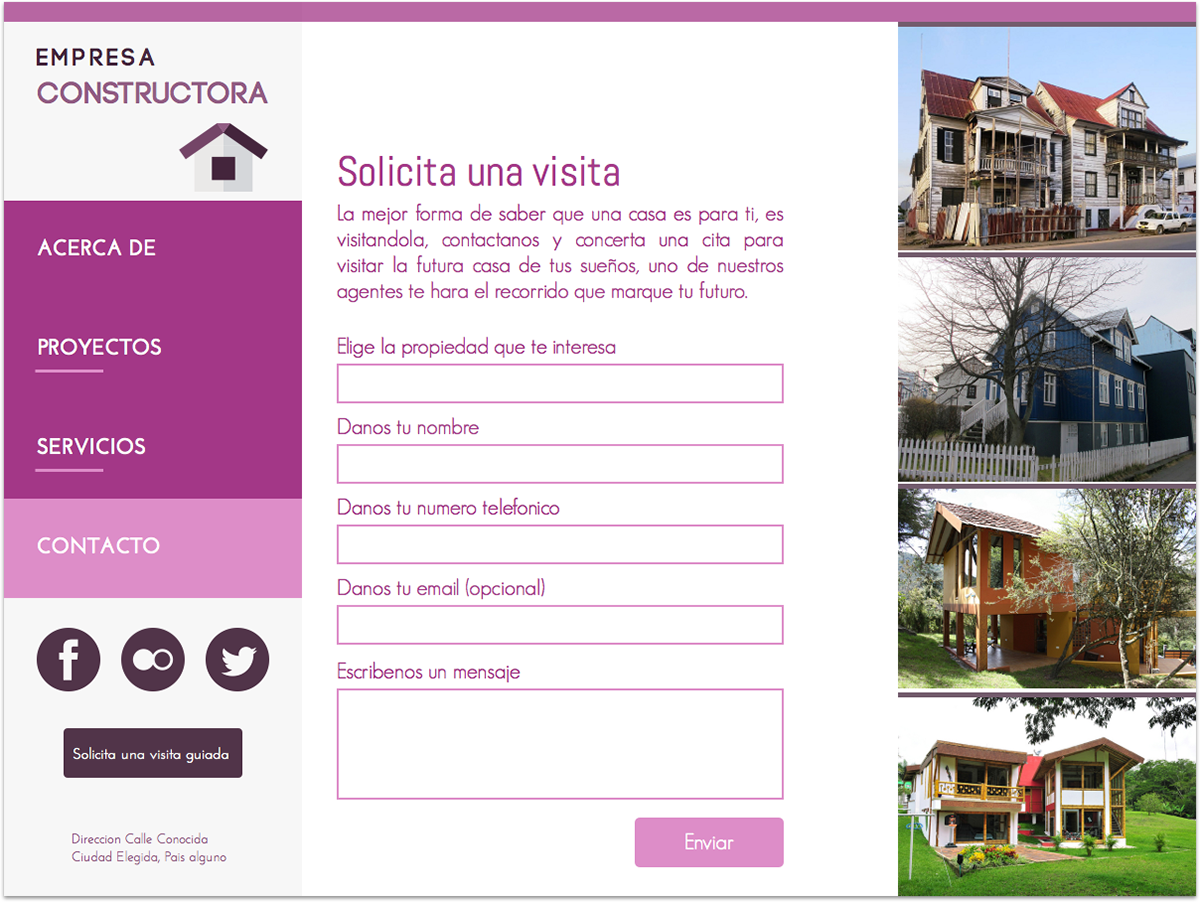 Web buildings corporative site page awesome purple
