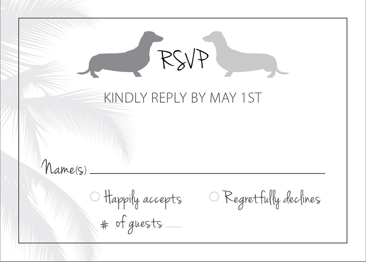 wedding invitation wedding invitations wedding RSVP Beach Wedding Invitation black white wedding dog invitation
