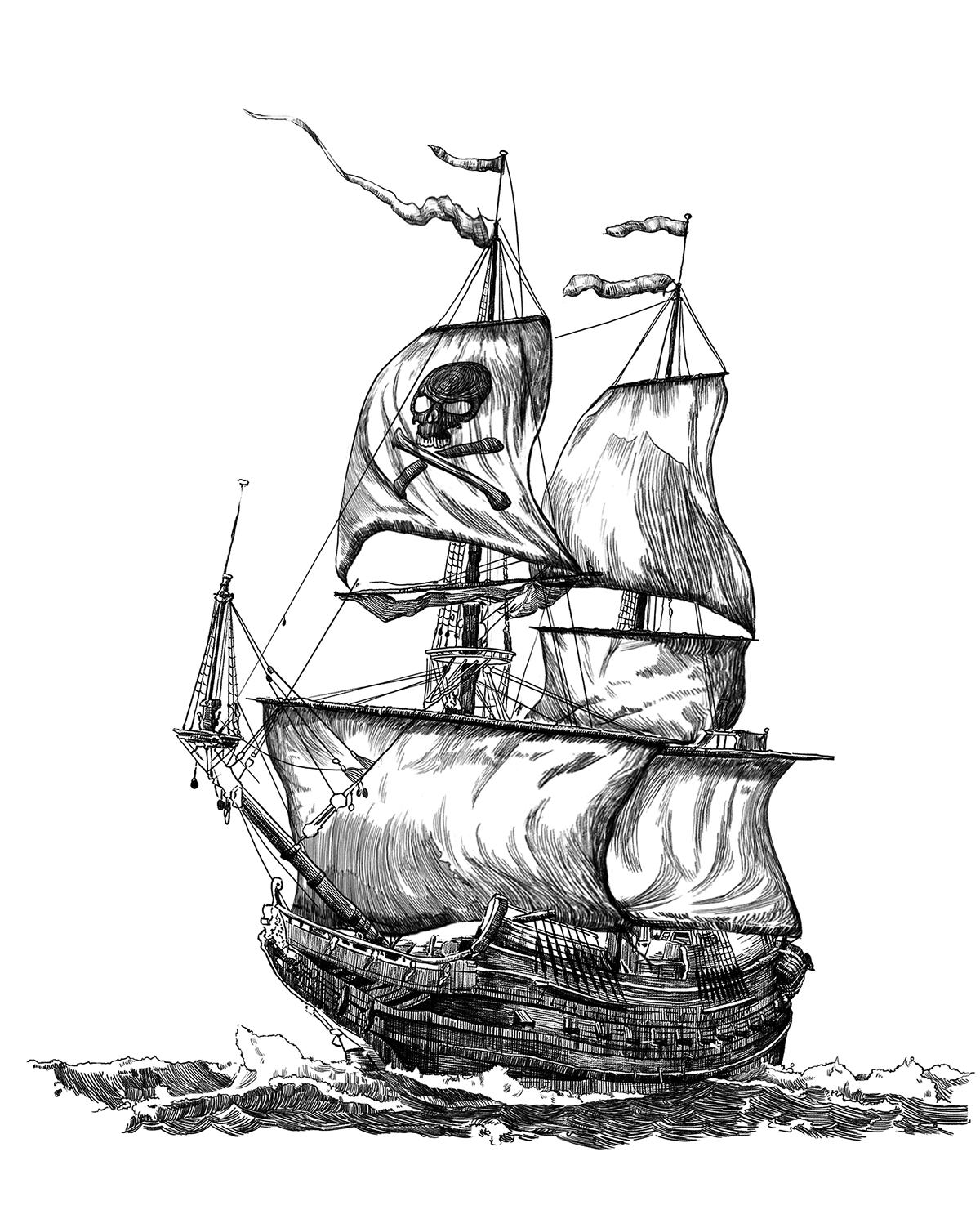 Selat Merdeka ship octopus selat melaka malaysia sea merdeka lhs pirate house malaysia illustration