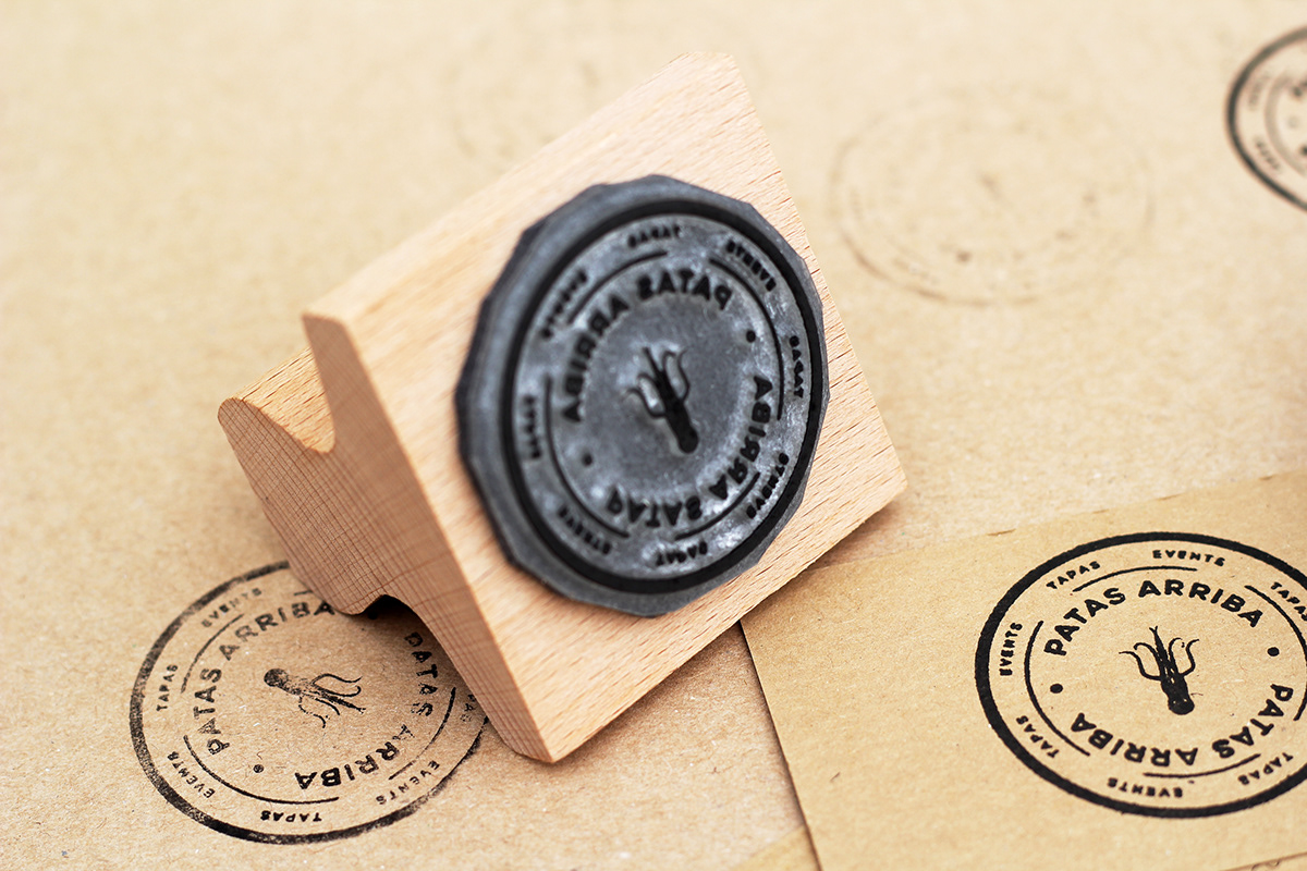 Business Cards brand identity stamps pos tapas pop-up mobile Branding served RECYCLED Cairn