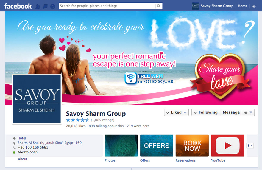 social media digital marketing hotels resort Savoy Sharm