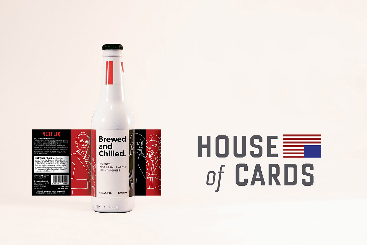 Netflix package beer design Stranger Things house of cards sense8 ILLUSTRATION  branding  series