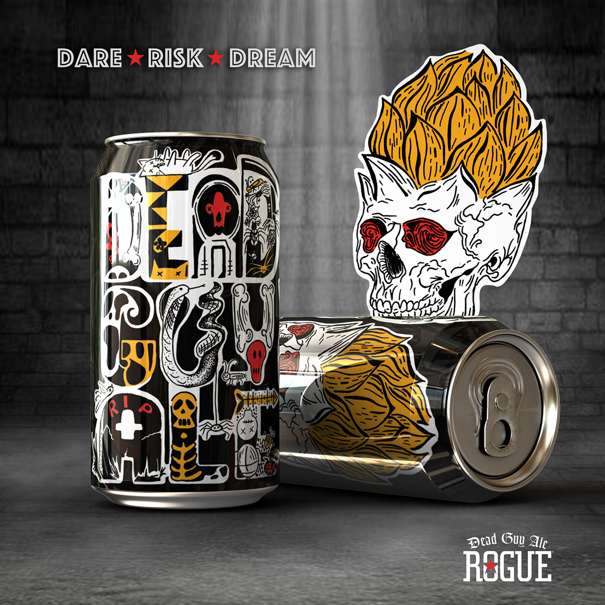 Beer can label design and branding for paint the can dead label 