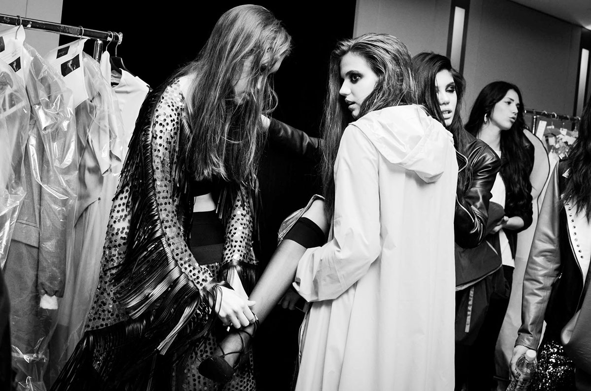 Belgrade fashion week models backstage black and white fashion week fashion show