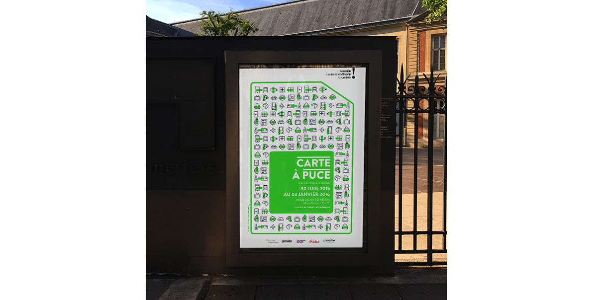 smart card graphism pantone CMJN print poster affiche imprimé musée fluo CNAM pub ads campagne metro