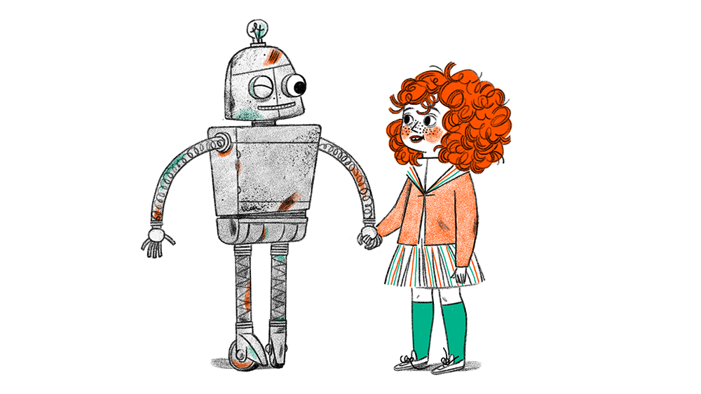 childrens book friends friendship future girls kids robot school weird wink