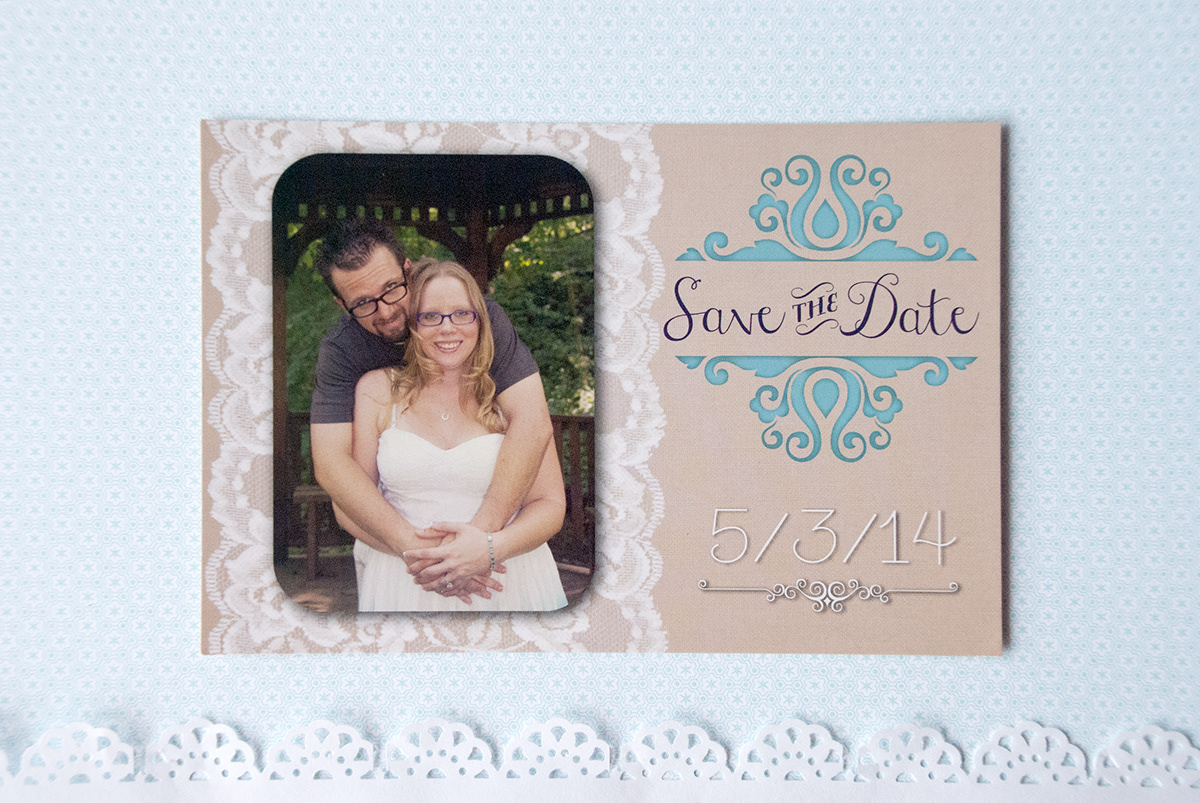 save the date wedding postcard design wedding identity lace burlap Outdoors Wedding