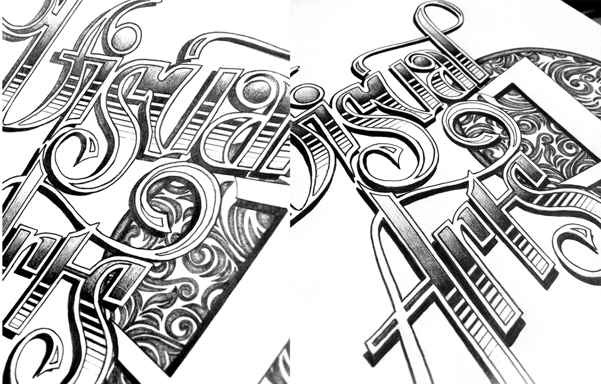 graphite typographic art