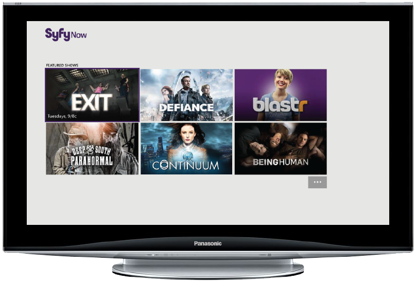 Entertainment windows xbox one ux desgin VOD video syfy usa Telemundo CNBC media