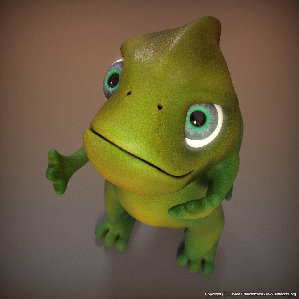 chameleon camaleonte timecore Sculpt animal 3D 3ds max vray Mudbox