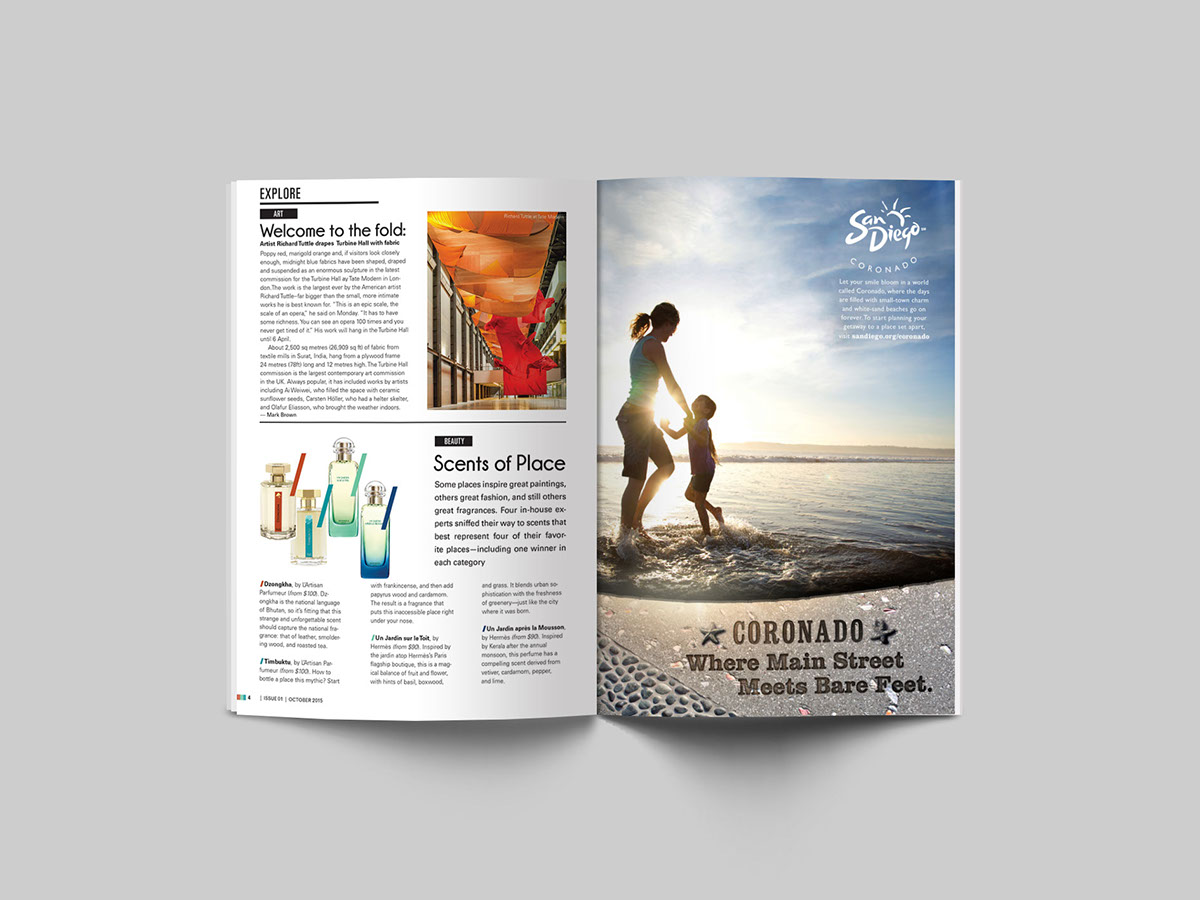 print magazine Travel design branded content