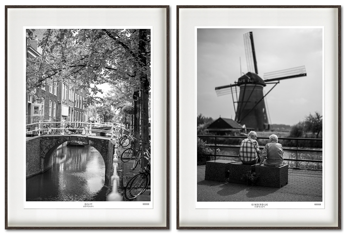 Fine Art prints of Delft and Kinderdijk in Netherlands.