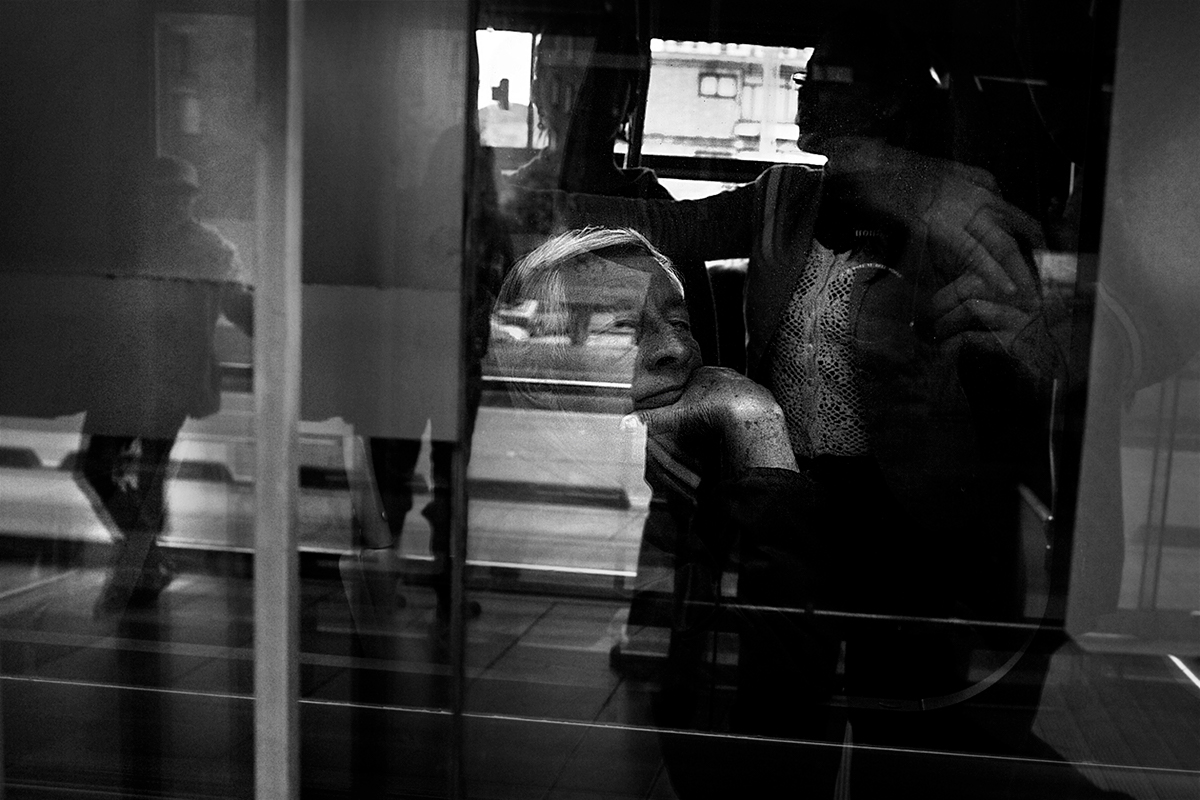public transport  Bogota bus colombia black and white b&w photo people digital