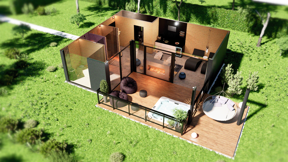 Croatia design modular plitvice Render Spa visualisation