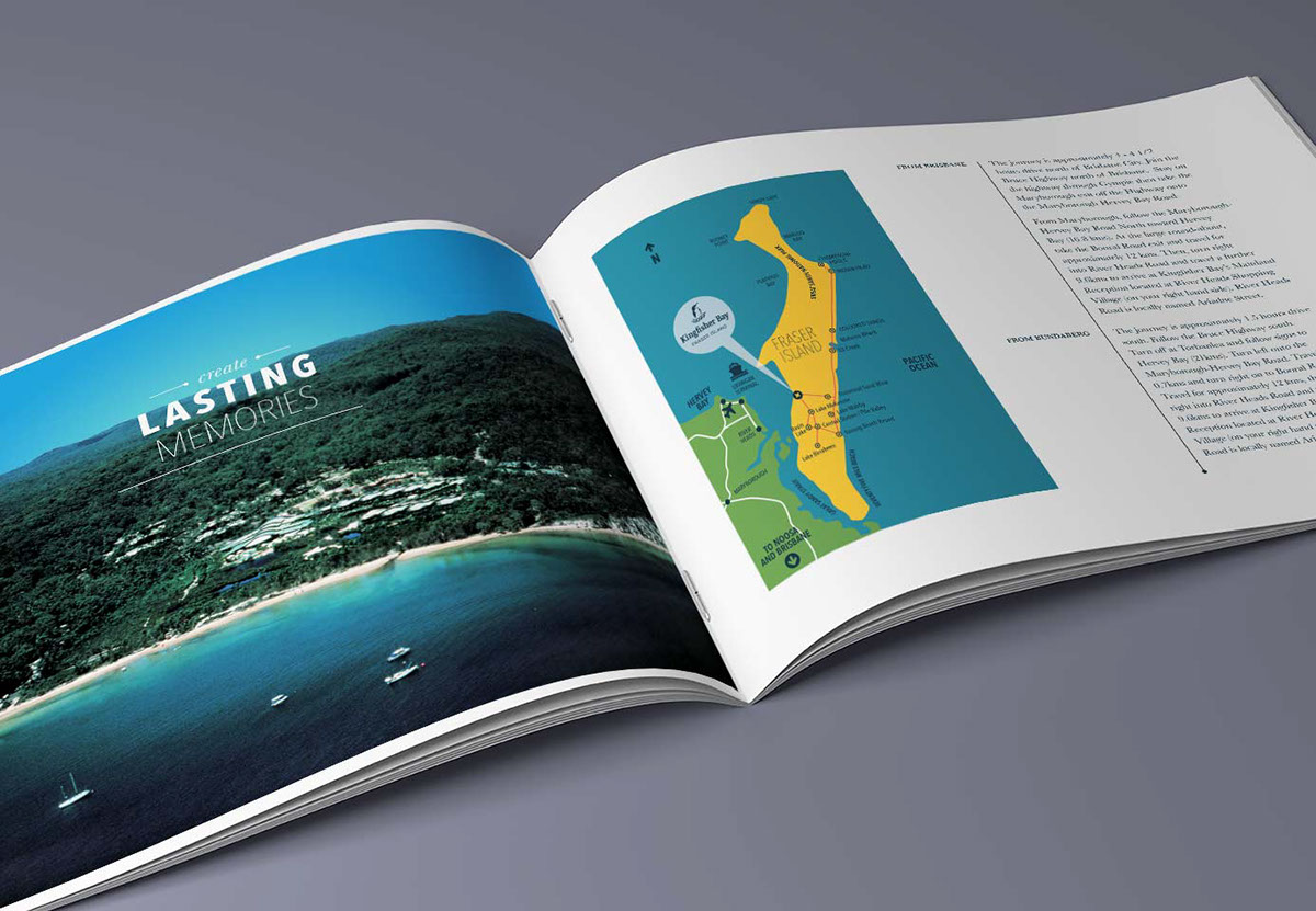Catalogue design print identity resort tourism advertise sell
