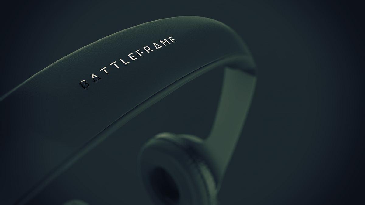 battleframe game Laptop earphone brand logo design Gamer pro
