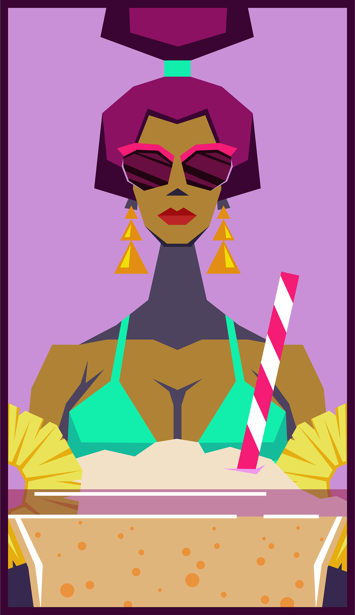 adobe illustrator beach party beauties cocktails digital illustration girls ILLUSTRATION  Swimsuits vector