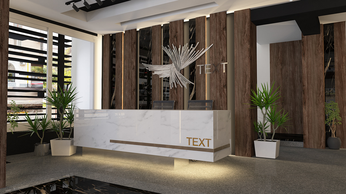 architecture interior design  modern 3ds max vray entrance hall Lobby counter design entrance design