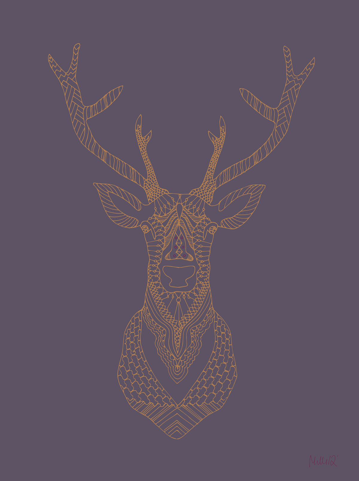 deer purple poster