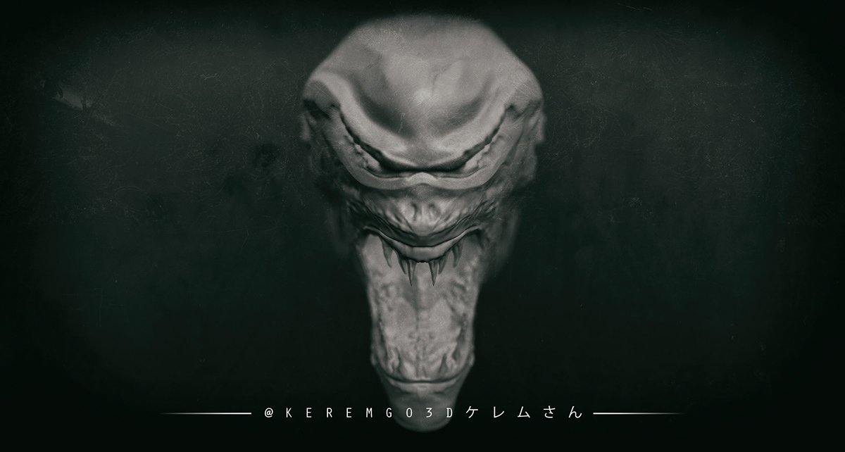 alien daily Daily Art horror keremgo3d monster Render Sculpt Sculptris Xenomorph