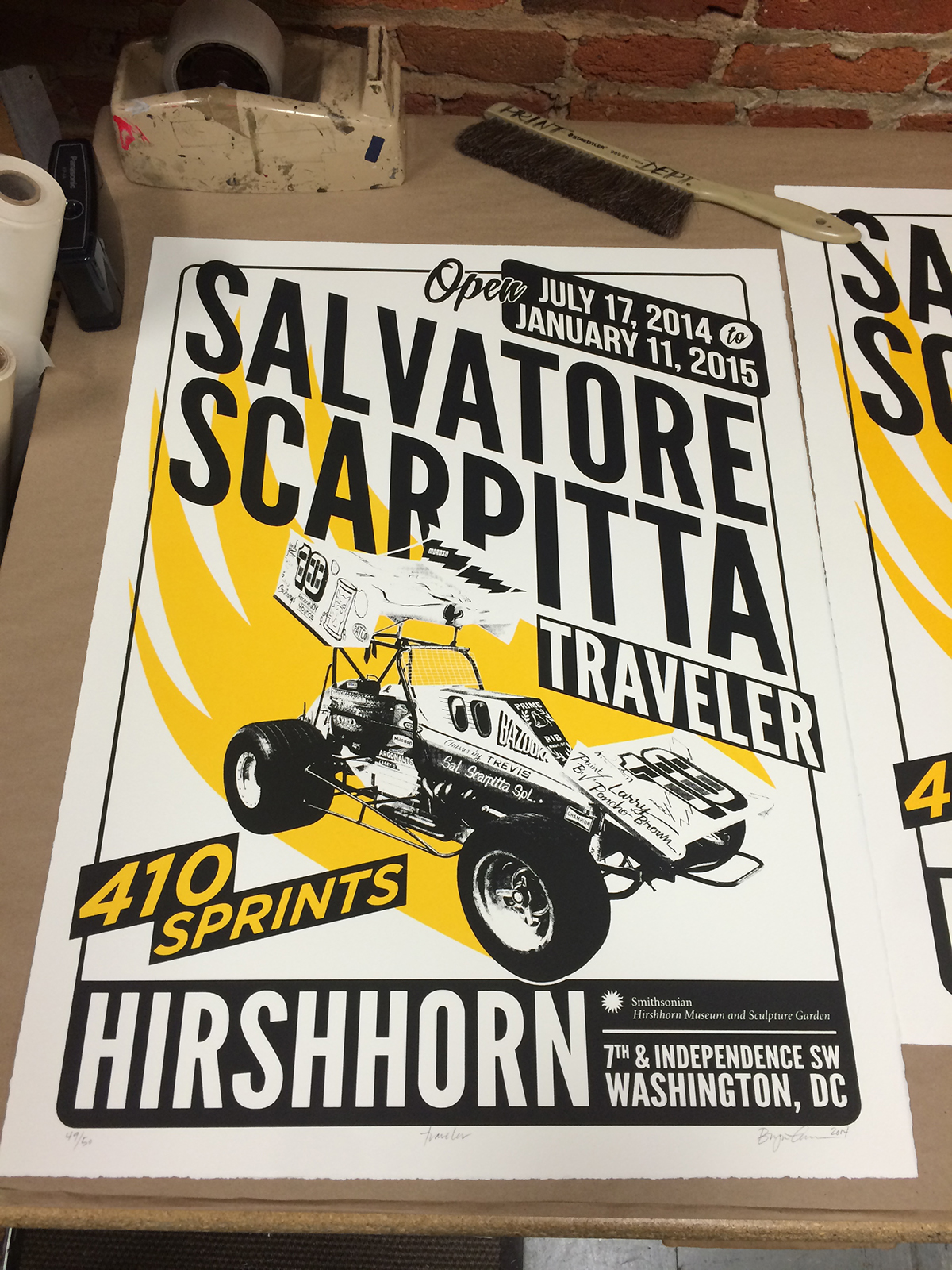 Adobe Portfolio salvatore scarpitta traveler Hirshhorn limited edition screenprint race car museum 2-color