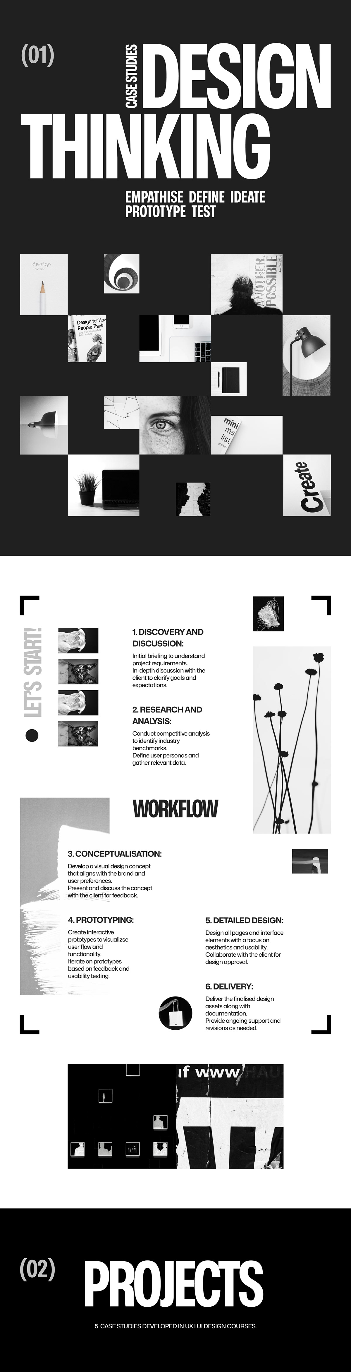 UX design portfolio darkmode minimalist ui design portfolio website personal website animation  ux/ui Figma