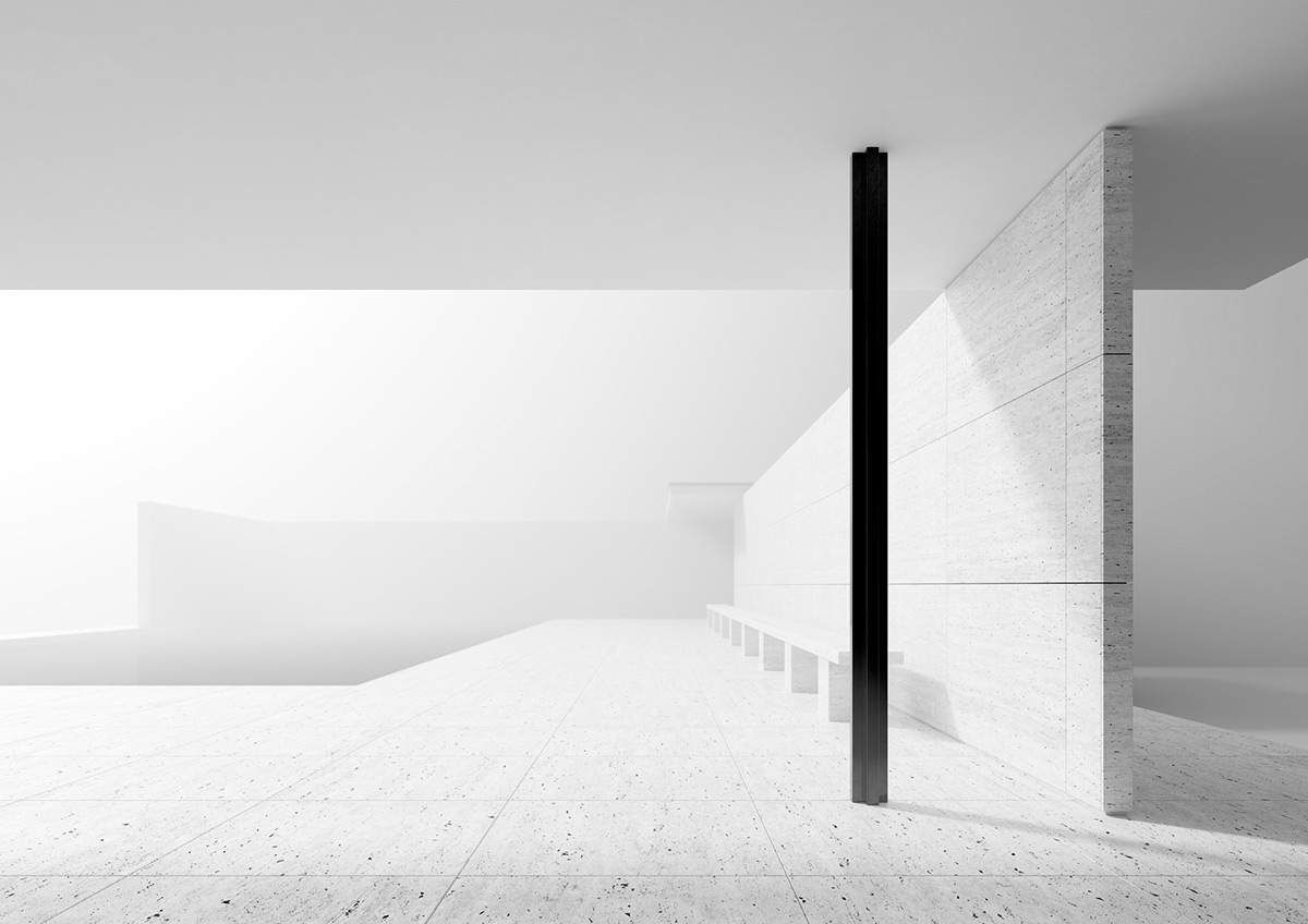 blackhaus blk Barcelonapavilion mies mvdr miesvanderrohe 3D CGI minimalist minimal