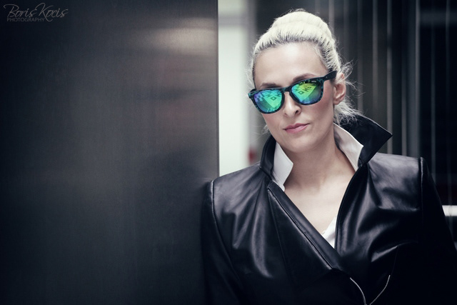 editorial INVU Sunglasses frajle bend band boris kocis girl modern Chick cool city matrix neon eyewear