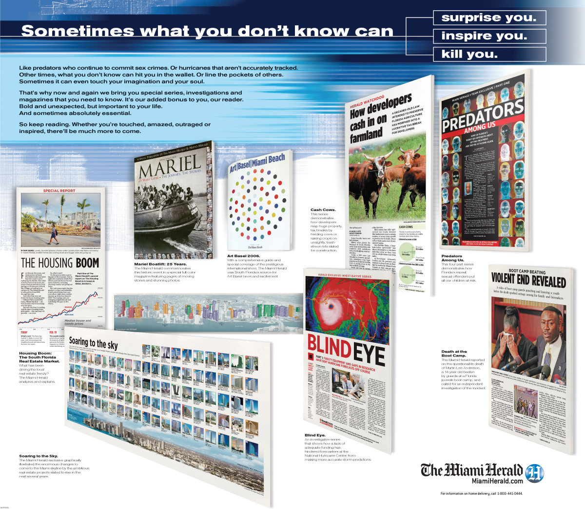 Double Page Spread Newspaper Ad Halftone Color Print Ad Photo-imaging collage