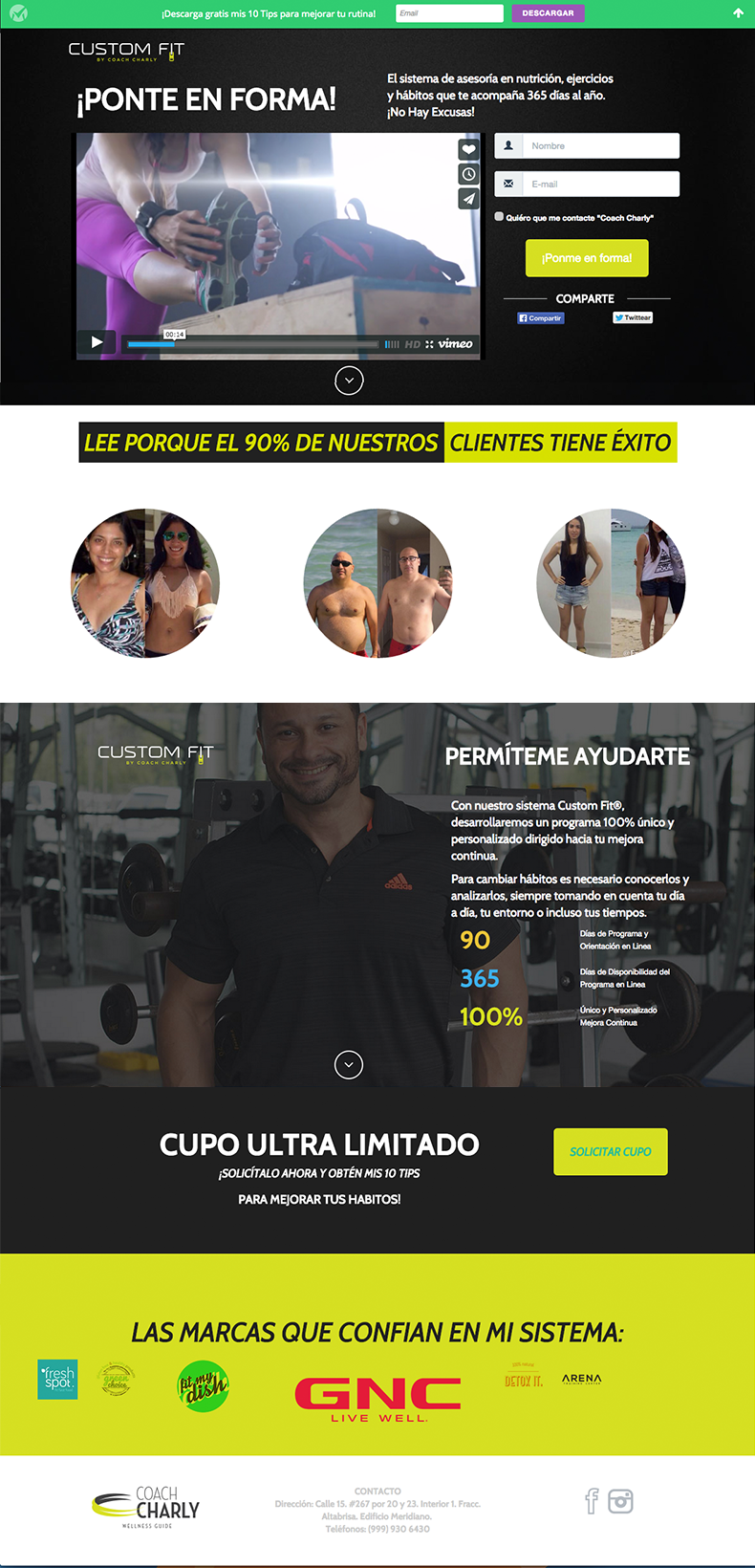 Wellness fitness FIT coaching exercise gym Health healthy Web dev developer design mexico yucatán
