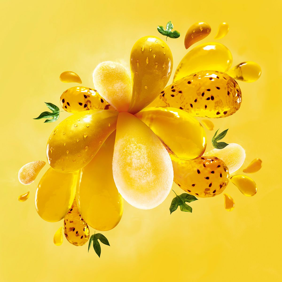 3D CGI Fruit 51 ice limão maracujá fruta guarana strawberry orange