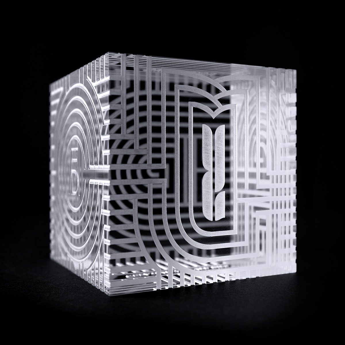 ADC Art Directors Art Directors Club Young Guns YG12 award cube Laser-Cut laser pattern geometric acrylic trophy