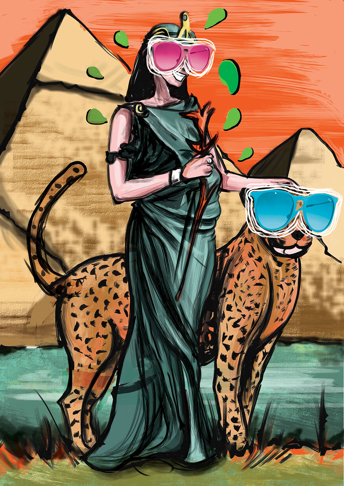 rayban Sunglasses draw ıllustratıon brandıng launch bedouin clan egyptian egypt artwok creative sketch magazine neverhıde