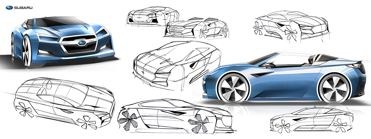 car design design automotive   concept visual art automobile car rendering sketches photoshop Subaru coupe subcompact
