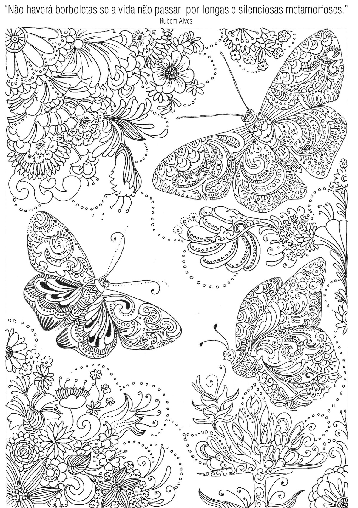 coloring book doodles Flowers illustration book