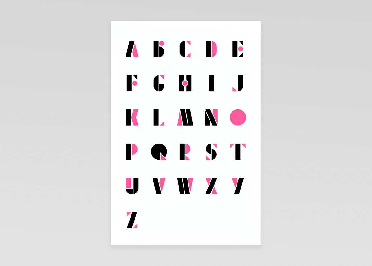 typography   geometric font graphic illust type simple material minimal