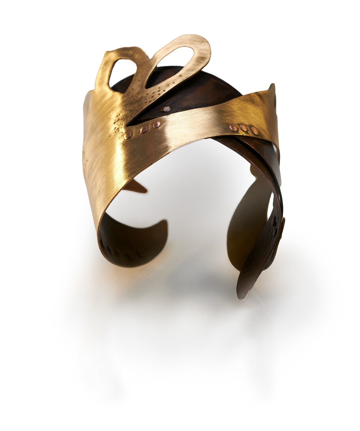 brass copper cuff bracelet Rivet patina