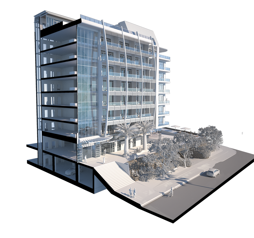 scale model maquette Render apartments