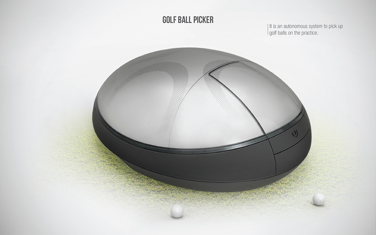 picker golf balls pick-up stock-UP  collect Practice Outdoor indoor Collecter green robot Autonomous grass Golfer