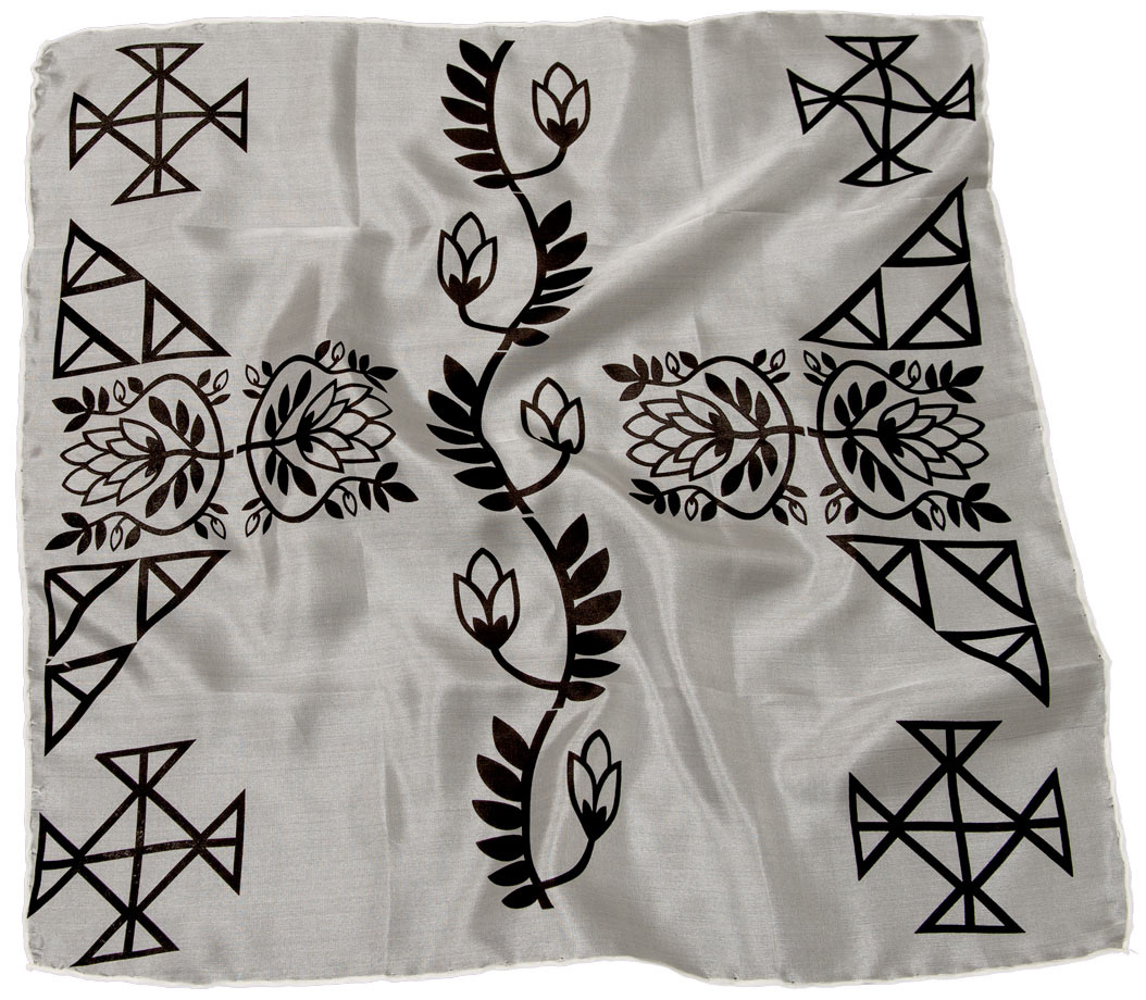 block print floral geometric handmade lace laser cut modular printing press relief print silk scarf