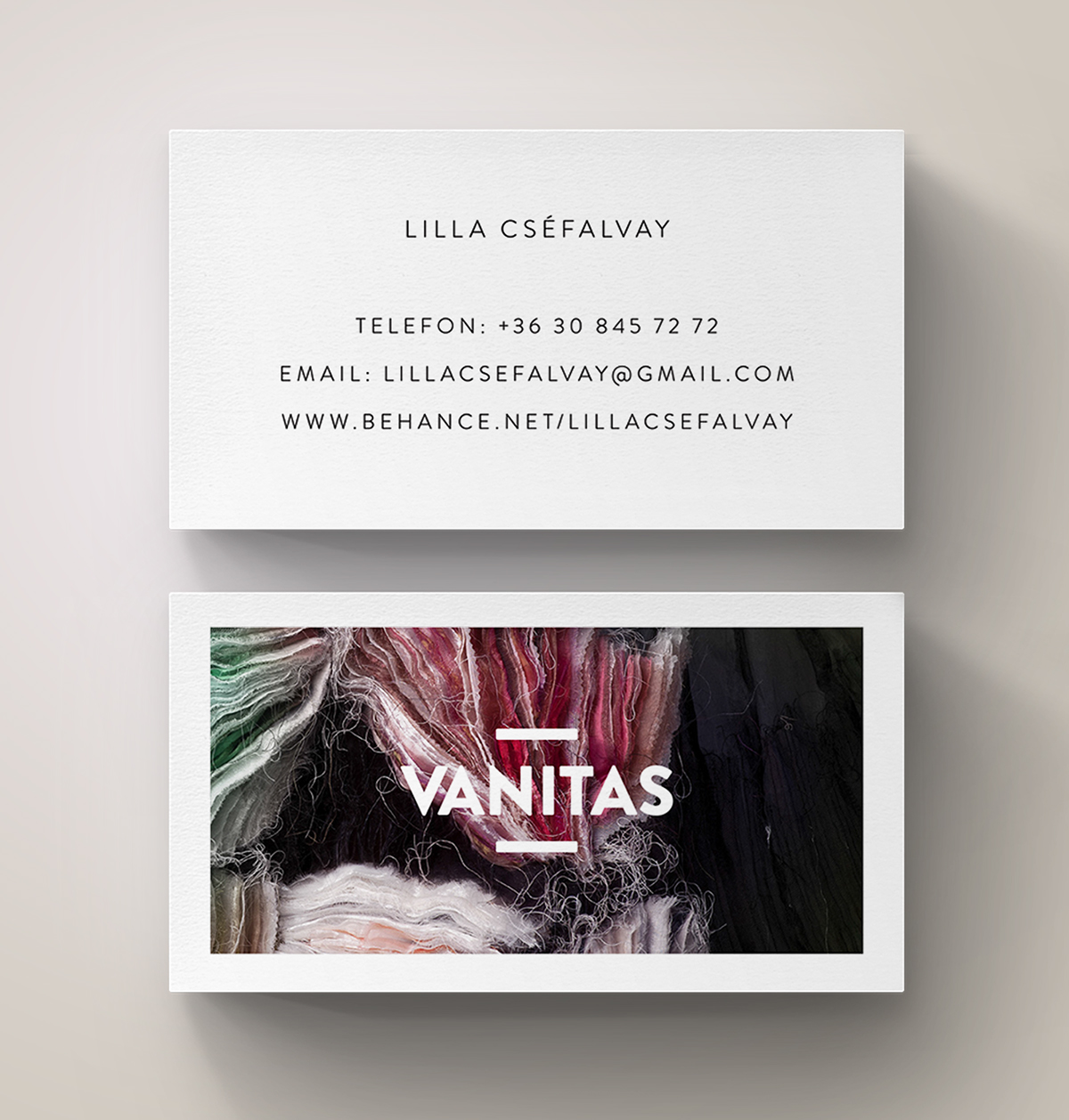 vanitas identity fashion-project textile design lilla csefalvay business card photo