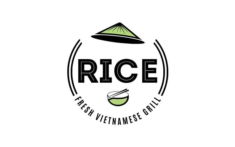 Rice restaurant vietnamese bart wesolek rice hat asian grill Logo Design logo sign
