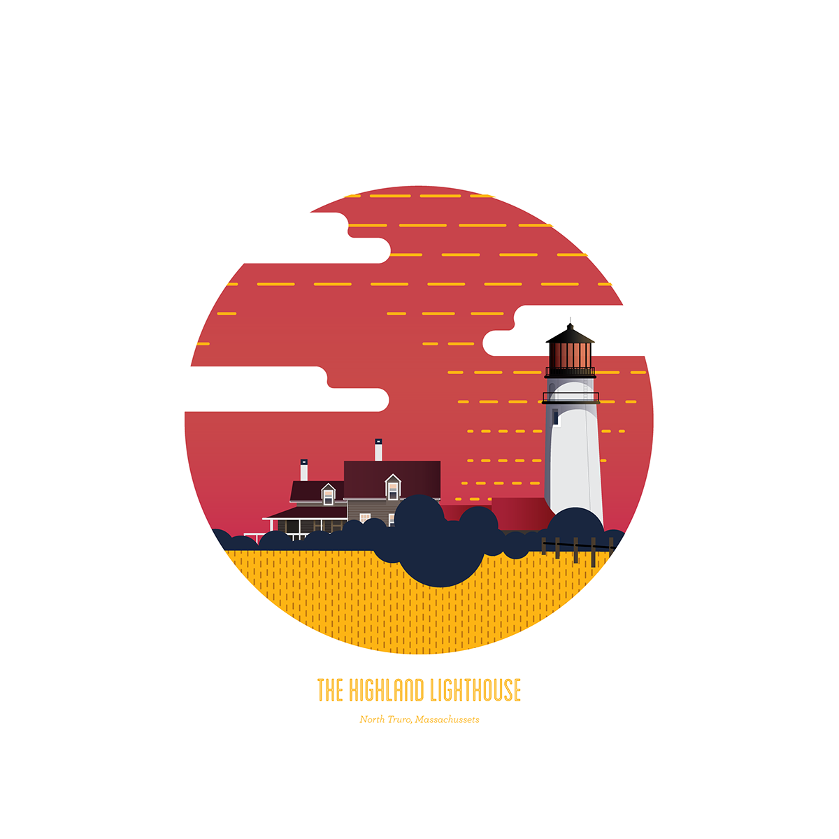 Lighthouse Illustration colorful Simple shapes vector Vector Illustration lights aiga gradients